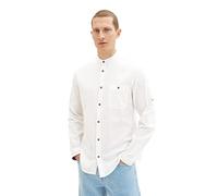 TOM TAILOR Men's 1036214 Slim fit Shirt with Stand-up Collar, 10332-Off White, XL