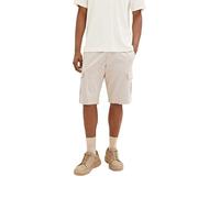 TOM TAILOR Men's 1036310 Cargo Bermuda Shorts, 31851-Desert Fawn White Chambray, 30