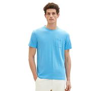 TOM TAILOR Men's 1036319 Basic T-Shirt with Chest Pocket, 18395-Rainy Sky Blue, M