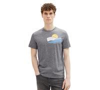 TOM TAILOR Men's 1036324 T-Shirt with Print, 21186 Navy Fine Stripe, M