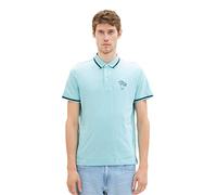 TOM TAILOR Men's 1036379 Palm Tree Print Polo Shirt, 31046-Blue Tibetan Stone, L