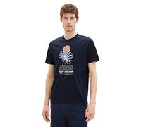 TOM TAILOR Men's 1036430 T-Shirt with Summer Print, 10668-Sky Captain Blue, XXL
