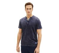 TOM TAILOR Men's 1036433 Serafino T-Shirt in Washed Look, 10668-Sky Captain Blue, M