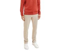 TOM TAILOR Men's 1037546 Slim fit piqué Chino Trousers in Jogger Style with Elastic Waistband, 29114-beige Pique Melange, 33 W/32 L
