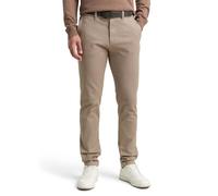 TOM TAILOR Men's 1037547 Trouser, 38564-Beige Brown Zig Zag Structure, 38W / 32L
