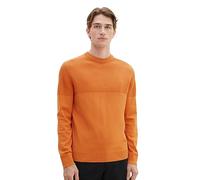 TOM TAILOR Men's 1038221 Cotton Knit Sweaters, 32243 Tomato Cream Orange, XL