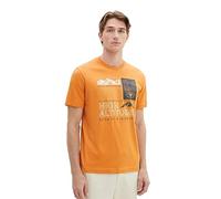 TOM TAILOR Men's 1039556 T-Shirt, 32243 Tomato Cream Orange, S