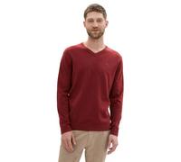 TOM TAILOR Men's 1039806 Pullover Sweater, 35676-Burgundy Dark Red Melange, L