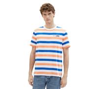 TOM TAILOR Men's 1040900 T-Shirt, 35029-Fruity Melon Blue Stripe, L