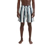 TOM TAILOR Men's 1040974 Swimming Shorts, 35021-Teal Multi Block Stripe, L