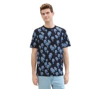 TOM TAILOR Men's 1040997 T-Shirt, 35062-Navy Multi Palm Design, L