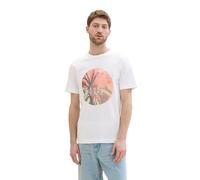 TOM TAILOR Men's 1041818 Basic T-Shirt with Photo Print, 20000-White, XXL
