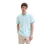 TOM TAILOR Men's 1041860 Basic piqué Polo Shirt with All-Over Print, 35452-Turquoise Orange Slice Design, XL