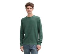 TOM TAILOR Men's 1042453 Basic Knitted Cotton Jumper, 30358-Green Dust Melange, XL