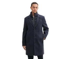 TOM TAILOR Men's 1042477 2-in-1 Wool Coat with Removable Inner Jacket, 35782 - Navy Tonal Big Check, M