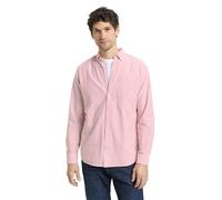 TOM TAILOR Men's 1042640 Shirt, 40111-Chilli Orange Stripe, XL