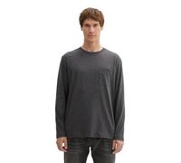 TOM TAILOR Men's 1043414 Long-Sleeved T-Shirt, 10617-Black Grey Melange, M