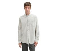 TOM TAILOR Men's 1043815 Regular fit Shirt with Chest Pocket, 36695-Offwhite Structured Stripe, M