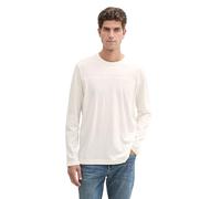 TOM TAILOR Men's 1044011 Long-Sleeved Shirt with Decorative Stitching, 10332-Off White, M