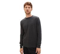 TOM TAILOR Men's 202212 Strickpullover Crewneck Sweater, 10617 - Black Grey Melange, M