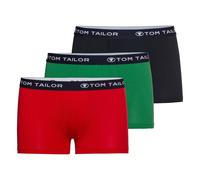 Tom Tailor Men's 3 Pack Cotton Stretch Trunks- Red/Navy/Green