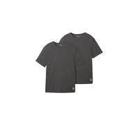 TOM TAILOR Men's Basic T-Shirt Double Pack, 11086 - Dark Grey Melange, L