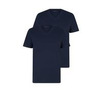 TOM TAILOR Men's Basic T-Shirt in Double Pack with V-neck 1008639, 10302 - Dark Blue, XL
