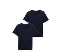 TOM TAILOR Men's Basic T-Shirt in Double Pack with V-neck 1008639, 10302 - Dark Blue, XXL