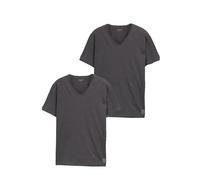 TOM TAILOR Men's Basic T-Shirt in Double Pack with V-neck 1008639, 11086 - Dark Grey Melange, XXL