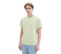 TOM TAILOR Men's Basic T-Shirt with Stripes and Chest Pocket, 35599 - Sea Green Fine Stripe, S