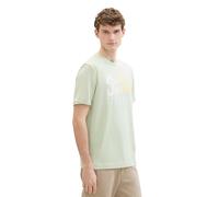 TOM TAILOR Men's Basic T-Shirt with Text Print, 35169 - Tender Sea Green, S