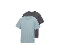 TOM TAILOR Men's Basic T-Shirts Pack of 2, 27475 - Grey Mint, L