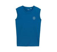 TOM TAILOR Men's Basic Tank Top with Logo Print, 28857 - Blue Petrol, S