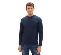 TOM TAILOR Men's Classic Long-Sleeved Shirt with Chest Pocket, 10668-sky Captain Blue, M