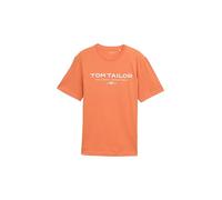 TOM TAILOR Men's Cotton T-Shirt with Logo Print, 37755 - Brick Orange, L