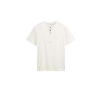 TOM TAILOR Men's Henley T-Shirt with Print, 10332 - Off White, L