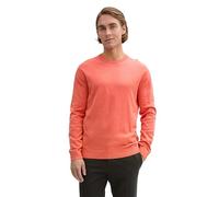 TOM TAILOR Men's Knitted Crew Neck Jumper, 37099 - Coral Red Melange, 3XL