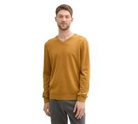 TOM TAILOR Men's Knitted V-Neck Jumper, 36292 - Mustard Melange, S