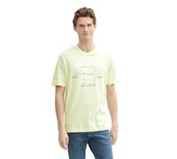 TOM TAILOR Mens Logo Print Cotton T-Shirt, 29078 Lime Cream Green, S