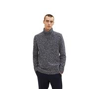 TOM TAILOR Men's Pattern Turtle Neck Sweater 1033663, 30640 - Dark Blue Grey Fancy Structure, M