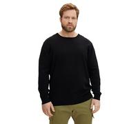 TOM TAILOR Men's PlusSize Basic Jumper with Logo Embroidery 1024149, 29999 - Black, 5XL Große Größen