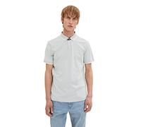 TOM TAILOR Men's 1035900 Polo Shirt with Embroidered Logo, 30898 - Ice Blue Offwhite Two Tone, M