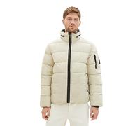 TOM TAILOR Men's Puffer Jacket with Removable Hood, 26199-beige alfalfa, L