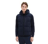 TOM TAILOR Men's Puffer Quilted Vest with Removable Hood, 10668-sky Captain Blue, XL