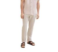 TOM TAILOR Men's Regular Fit Chino Linen Trousers, 31235 - Caramel Beige Chambray, 28 W/32 L