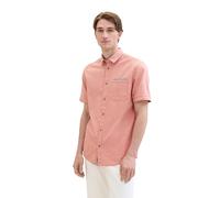 TOM TAILOR Men's Regular Fit Shirt with Chest Pocket, 35406 - Coral Small Structure, M