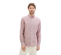 TOM TAILOR Men's 1041378 Shirt, 35454-Burgundy White Structure, S