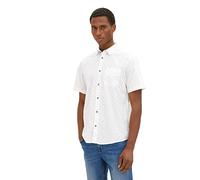 TOM TAILOR Men's Shirt 1034880, 31320 - Off White Green Minimal Design, S