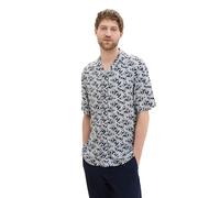 TOM TAILOR Men's Shirt, 35430 - Navy Coloured Leaf Design, M
