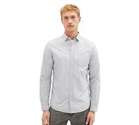 TOM TAILOR Men's Slim Fit Shirt with Fine Stripes Made of Cotton, 32292 - Off White Navy Dobby Structure, XXL